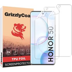 GrizzlyCoat HONOR 50 Hydrogel TPU Screenprotector - Case Friendly + Installatieframe (2-Pack)