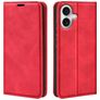 Mobigear Retro Slim iPhone 17 Hoesje Bookcase Portemonnee - Rood