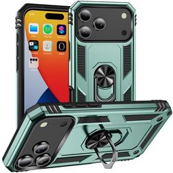 Mobigear Armor Ring iPhone 17 Pro Max Hoesje Hardcase Backcover Shockproof met Ringhouder - Groen