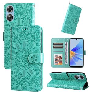 Mobigear Sunflower OPPO A17 Hoesje Bookcase Portemonnee - Groen