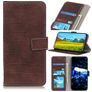 Mobigear Croco Samsung Galaxy A52 Hoesje Bookcase Portemonnee - Bruin