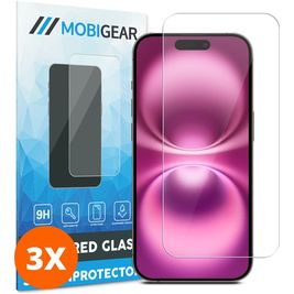 Mobigear iPhone 16 Glazen Screenprotector - Case Friendly (3-Pack)