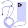 Mobigear Lanyard iPhone 14 Pro Max Siliconen Hoesje met koord - Paars