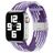 Mobigear Braided Nylon Apple Watch Bandje Klemsluiting - 49/46/45/44 mm - Wit / Paars