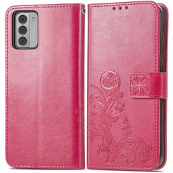 Mobigear Clover Nokia G42 Hoesje Bookcase Portemonnee - Rood