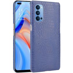 Mobigear Croco OPPO Reno 4 Hoesje Hardcase Backcover - Blauw