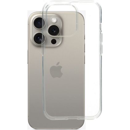 Mobiparts Classic Doorzichtig iPhone 15 Pro Hoesje Flexibel TPU Backcover - Transparant
