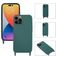 Mobigear Lanyard iPhone 14 Pro Max Siliconen Hoesje met koord - Donkergroen