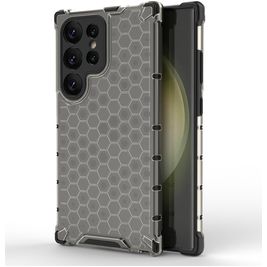 Mobigear Honeycomb Samsung Galaxy S24 Ultra Hoesje Hardcase Backcover Shockproof - Zwart