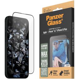 PanzerGlass Ultra-Wide Fit iPhone 16 Plus Glazen Screenprotector - Case Friendly + Installatieframe