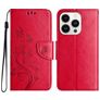 Mobigear Flowers iPhone 16 Pro Max Hoesje Bookcase Portemonnee - Rood