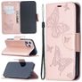 Mobigear Butterfly iPhone 12 Hoesje Bookcase Portemonnee - Roségoud