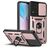 Mobigear Armor Ring Cam Slide Vivo Y33s Hoesje Hardcase Backcover Shockproof met Ringhouder en Camera Slider - Roségoud