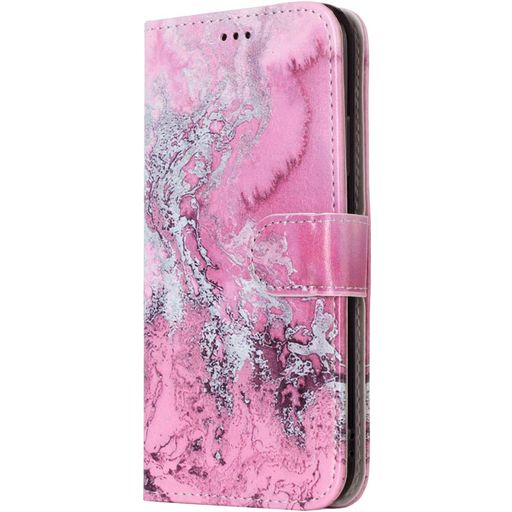 Mobigear Marble iPhone XS Hoesje Bookcase Portemonnee - Roze