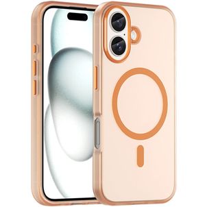 Mobigear Shockproof iPhone 16 MagSafe Hoesje Flexibel TPU Backcover - Oranje