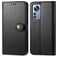 Mobigear Snap Button Xiaomi 12 Pro Hoesje Bookcase Portemonnee - Zwart