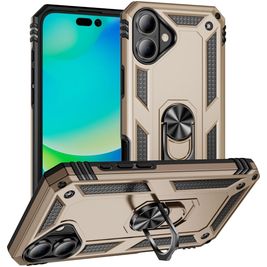 Mobigear Armor Ring iPhone 17 Hoesje Hardcase Backcover Shockproof met Ringhouder - Goud
