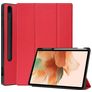 Mobigear Tri-Fold Gel Samsung Galaxy Tab S7 FE Hoes TPU,Kunstleer Bookcase + Stylus Houder - Rood