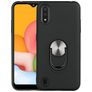 Mobigear Armor Ring Samsung Galaxy A01 Hoesje Hardcase Backcover Shockproof met Ringhouder - Zwart