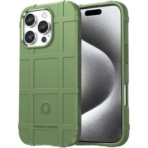 Mobigear Rugged Shield iPhone 16 Pro Max Hoesje Flexibel TPU Backcover Shockproof - Groen