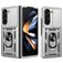 Mobigear Armor Ring Cam Slide Samsung Galaxy Z Fold 7 Hoesje Hardcase Backcover Shockproof met Ringhouder en Camera Slider - Zilver