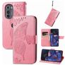 Mobigear Butterfly Motorola Edge (2022) Hoesje Bookcase Portemonnee - Roze