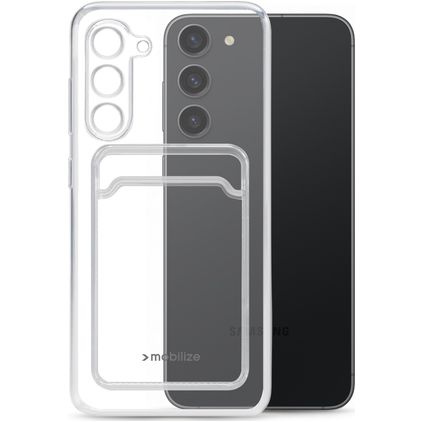 Mobilize Gelly Card Doorzichtig Samsung Galaxy S23 Plus Hoesje Flexibel TPU Backcover met Pasjeshouder - Transparant