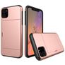 Mobigear Card iPhone 11 Hoesje Hardcase Backcover Shockproof met Pasjeshouder - Roségoud