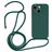 Mobigear Lanyard iPhone 14 Siliconen Hoesje met koord - Donkergroen