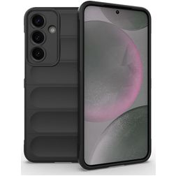 Mobigear Bumpy Samsung Galaxy S25 Plus Hoesje Flexibel TPU Backcover - Zwart