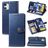 Mobigear Snap Button iPhone 12 Pro Hoesje Bookcase Portemonnee - Blauw