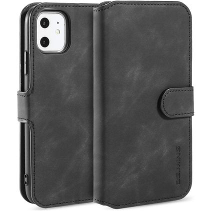 Mobigear Retro iPhone 11 Hoesje Bookcase Portemonnee - Zwart