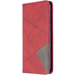 Mobigear Rhombus Slim Huawei P40 Lite E Hoesje Bookcase - Rood