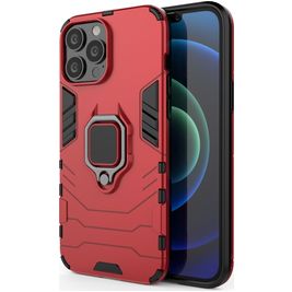 Mobigear Armor Ring iPhone 13 Pro Max Hoesje Hardcase Backcover Shockproof met Ringhouder - Rood