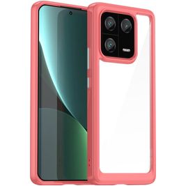 Mobigear Crystal Xiaomi 13 Pro Hoesje Hardcase Backcover - Transparant / Rood