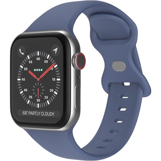 Mobigear Sport Dual Siliconen Apple Watch Bandje Druksluiting - 49/46/45/44 mm - Marineblauw