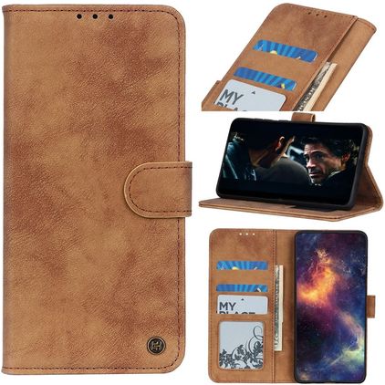 Mobigear Retro Samsung Galaxy S21 Hoesje Bookcase Portemonnee - Bruin