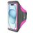 Mobiparts Comfort Fit Telefoonhouder Hardlopen iPhone 15 Sport Hoesje Neopreen Sportarmband - Neon Pink
