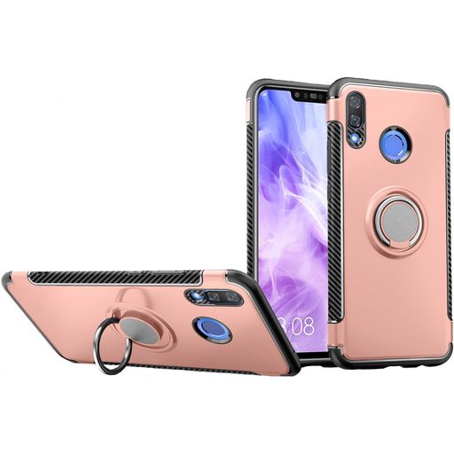 Mobigear Armor Ring Huawei Nova 3 Hoesje Hardcase Backcover Shockproof met Ringhouder - Roségoud