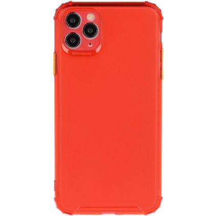 Mobigear Cushion iPhone 12 Pro Max Hoesje Flexibel TPU Backcover Shockproof - Rood