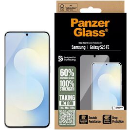 PanzerGlass Ultra Wide Fit Samsung Galaxy S25 FE Glazen Screenprotector - Case Friendly