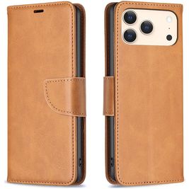 Mobigear Excellent iPhone 17 Pro Hoesje Bookcase Portemonnee - Cognac
