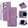 Mobigear Zipper iPhone 14 Pro Hoesje Bookcase Portemonnee - Paars