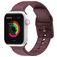 Mobigear Dashed Siliconen Apple Watch Bandje Gespsluiting - 42/41/40/38 mm - Bordeaux Rood