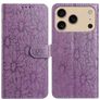 Mobigear Flowers iPhone 17 Pro Hoesje Bookcase Portemonnee - Paars