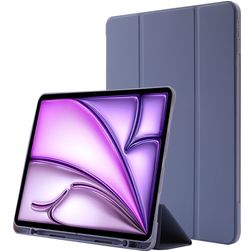 Mobigear Tri-Fold Gel iPad Air 13 Inch (2024) Hoes TPU,Kunstleer Bookcase + Stylus Houder - Paars