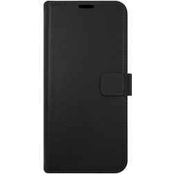 Valenta Gel Skin Samsung Galaxy A12 Hoesje Echt Leer Bookcase Portemonnee - Zwart
