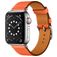 Mobigear Torino Leren Apple Watch Bandje Gespsluiting - 42/41/40/38 mm - Oranje