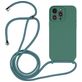 Mobigear Lanyard iPhone 15 Pro Max Siliconen Hoesje met koord - Groen