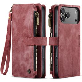 CaseMe C30 iPhone 17 Pro Hoesje Bookcase Portemonnee - Rood